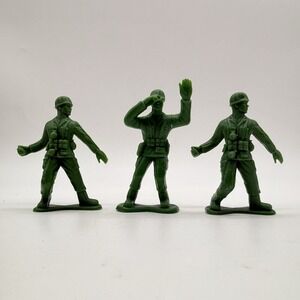 Unbranded Large Green Army‎ Man Soldier Figure Lot Of 3 Vintage Toys